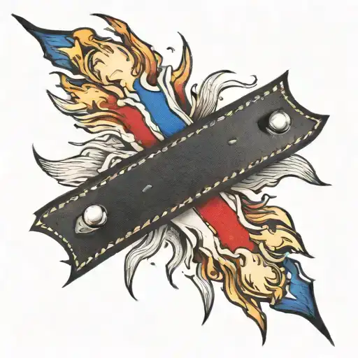 Leather Torn In 3 Scratches With Italian Tricolor