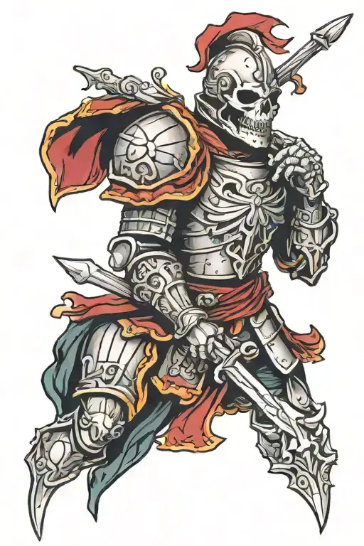 Traditional Knight With A Skull