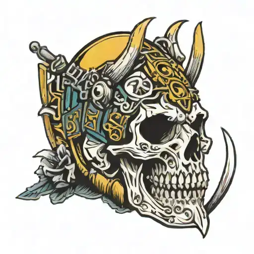 Animal Skull Hockey Goalie Number 31 Sunshine