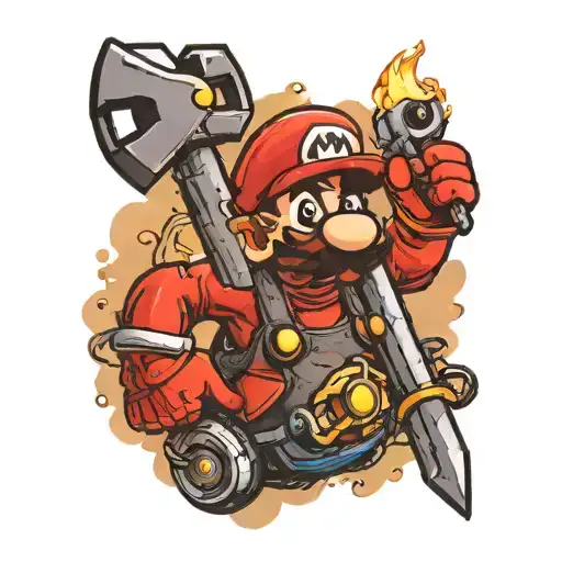 Mario With Wrench And Blunt