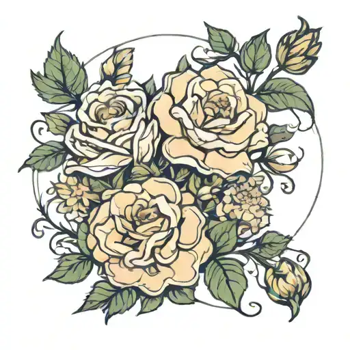 Birth Month Flowers Intertwined