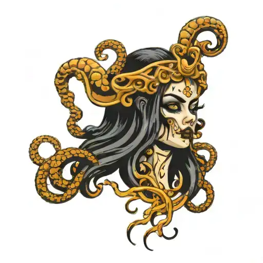 Medusa With A Purge Mask