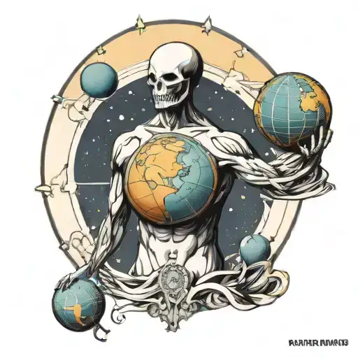 Faceless Atlas With A Celestial Sphere On His Back