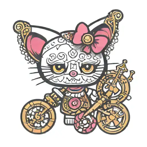 A Hello Kitty With A Ankh Symbol With Eye