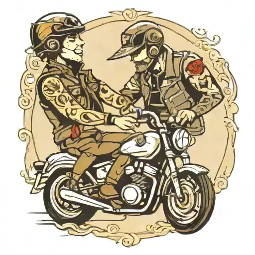 Motorcycle Speed Son Touching Hands