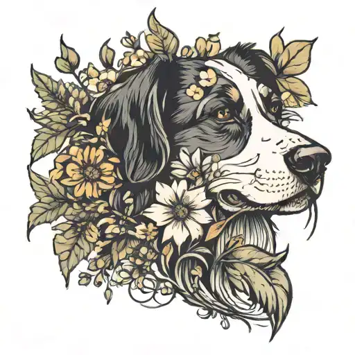 Wildflowers With Dog Print