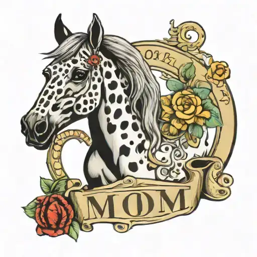 Mom Written On An Appaloosa Horse Key Chain