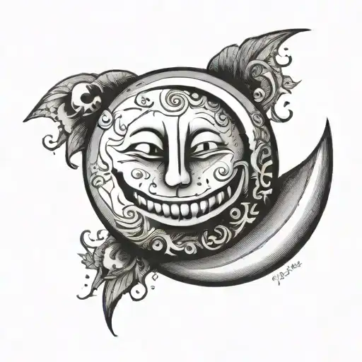 Quarter Moon And Smiley Face