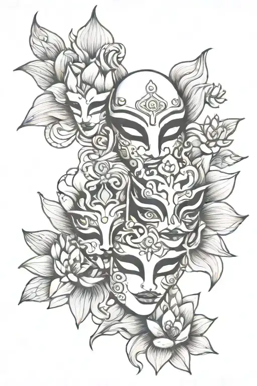 Masks With Lotus Flower