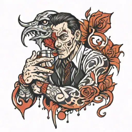 A Guy Bleeding With Sweat And Tears