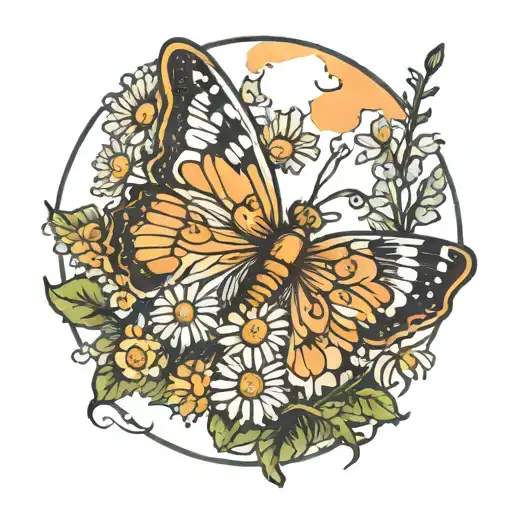 Butterfly Moon Daisy Flower