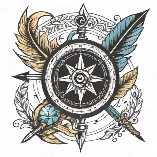 Compass Writing Quill And Arrow