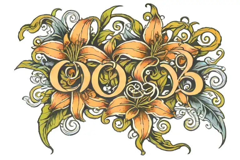 Lilys With The Date 08-30-2005 In Roman Numeral