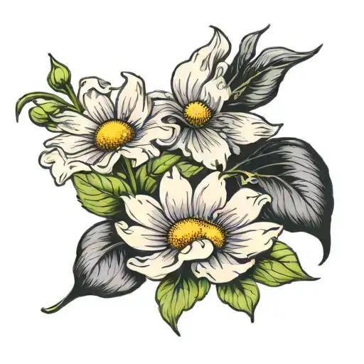 Daisy Flower And Sweet Pea Flower