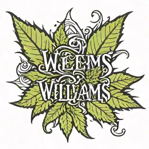 Weed Leaf With The Word Williams