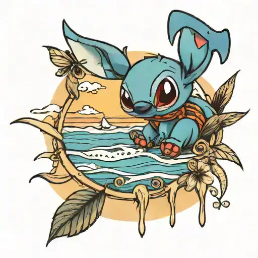 Stitch On The Beach At Dawn