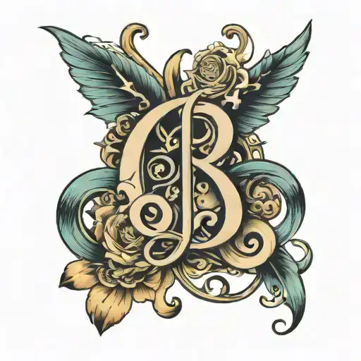 Fashionable Design With The Letters A&b And Music
