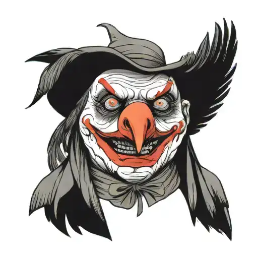 Crow In Clown Getup
