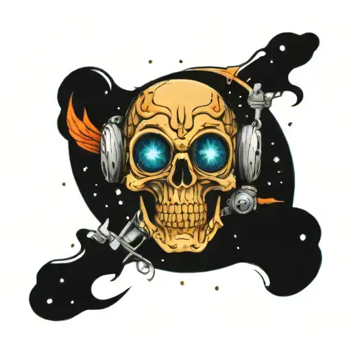 Skull In A Space Mask In Space