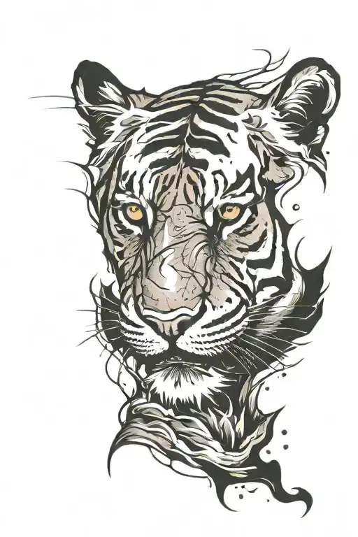 Battle Scarred Tiger Face