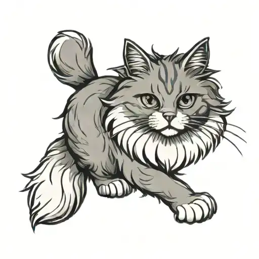 Grey And White Fluffy Cat