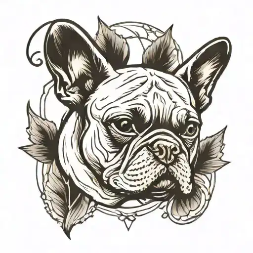 Minimalist Tattoo Of A French Bulldog Dog