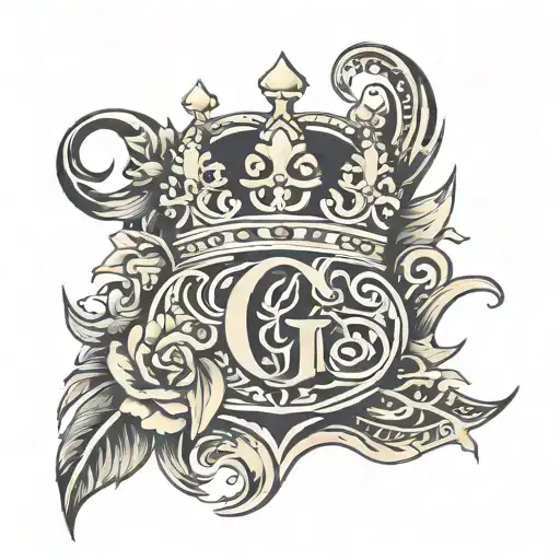 Fluer De Liz Tribal Incorporating Letter G 'S Crown