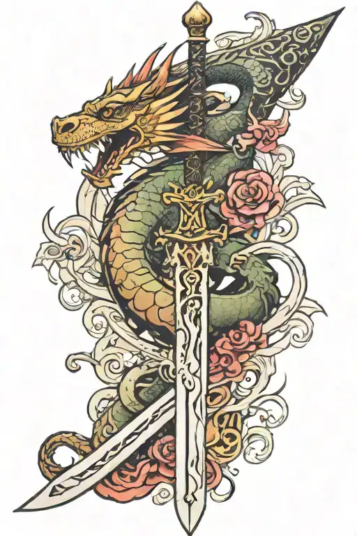 Sword With Dragon Motif