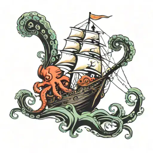 Ship With Octopus