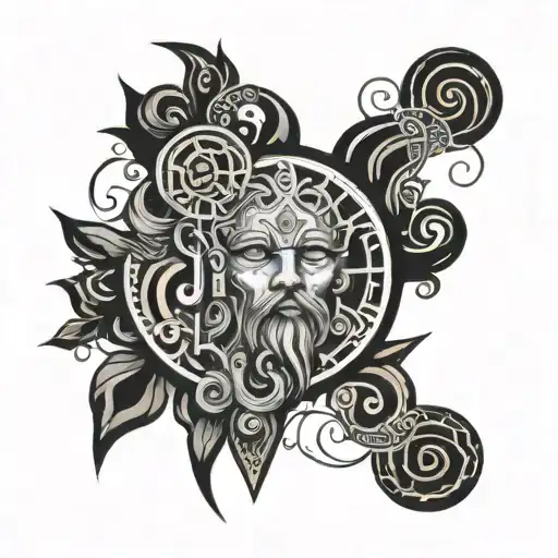 Abstract God Figure Surrounded