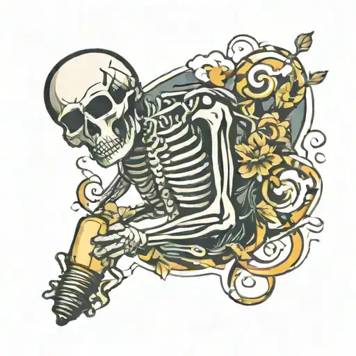 Light Bulb And Skeleton Arm