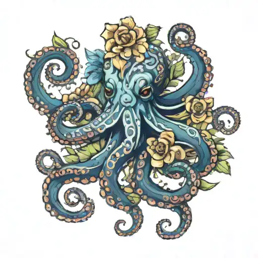Octopus Made Of Flowers