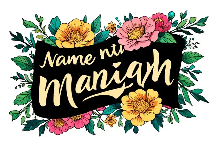 Name Maniyah With Little Flowers
