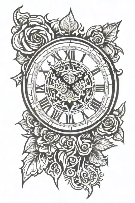 Clock Face With Tribal Background And The Name Annie-rose