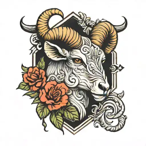 Aries Symbol With Old