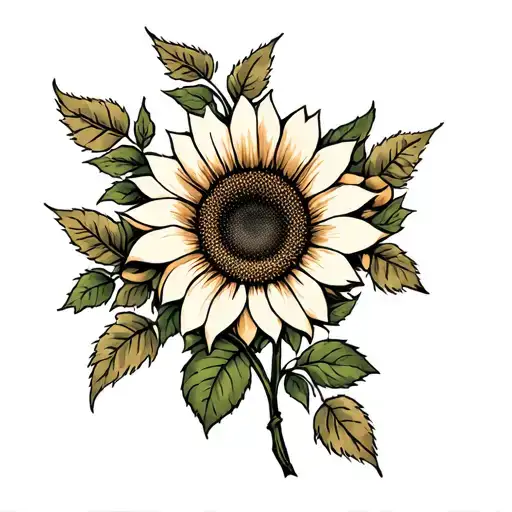 Roses Vines Leaves Sunflower