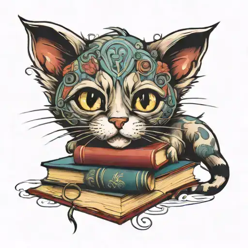 Cat And Books