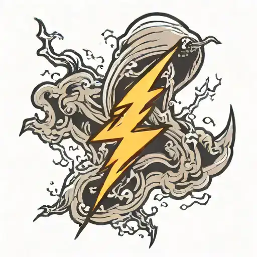 Ghost With Lightning Bolt Symbol