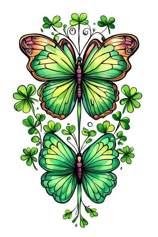Shamrock Cartoon Fun Butterfly