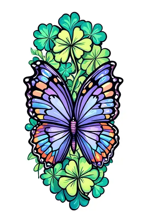 Shamrock Cartoon Fun Butterfly