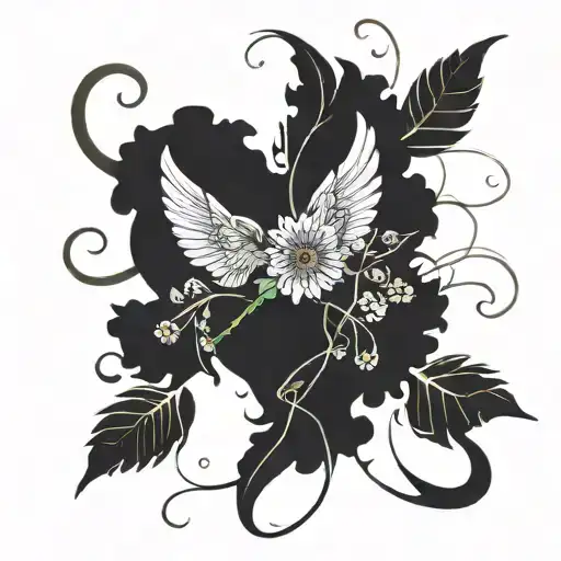 Heart Infinity Sign Dandelion Wings