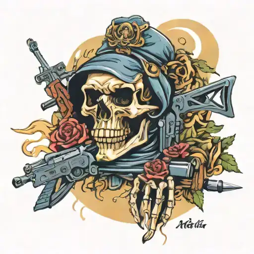 Skeleton With Ak 47