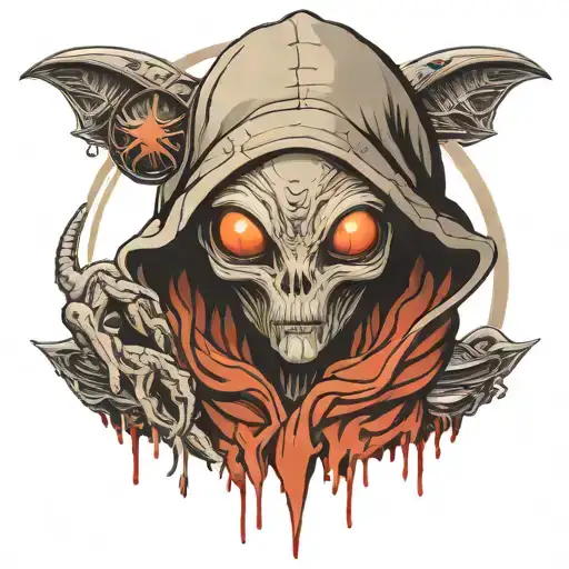 Alien With A Third Eye With Hoodie On