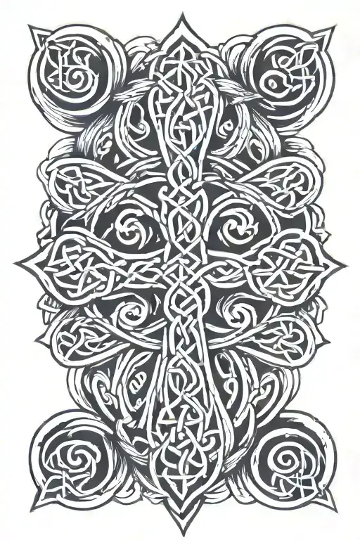 A Celtic Knot Mixed With A Cross