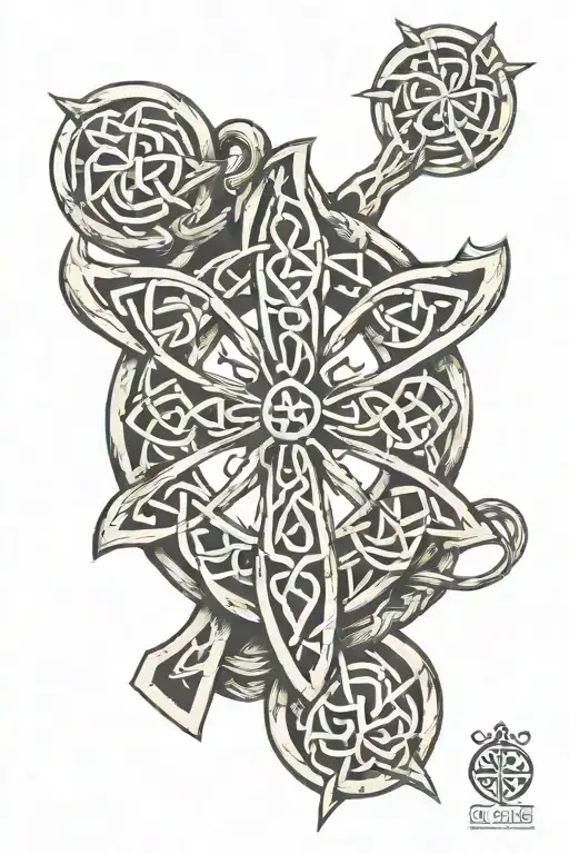 A Celtic Knot Mixed With A Cross