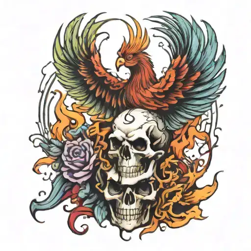 Phoenix Emerging From Skull