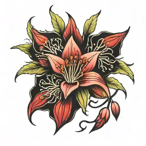 Cherry Blossum Red Spider Lilly Pheonix