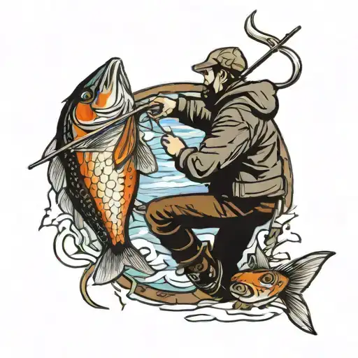 Ice Fishing And Horseshoe Intertwined