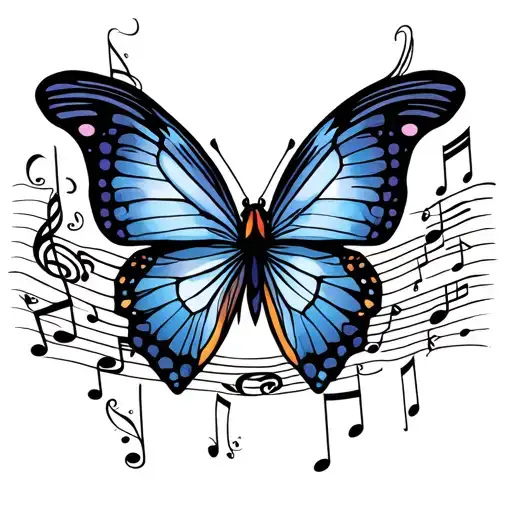 Butterfly With Music Notes