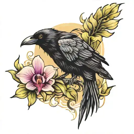 Crow And Orchid Surrounded
